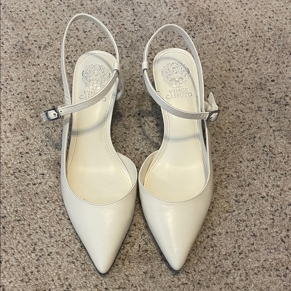Vince Camuto White Slingback Heels - Picture 2 of 6